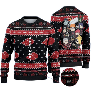 Akatsuki Naruto Anime Ugly Christmas Sweater For Men & Women Christmas Gift Sweater US3939