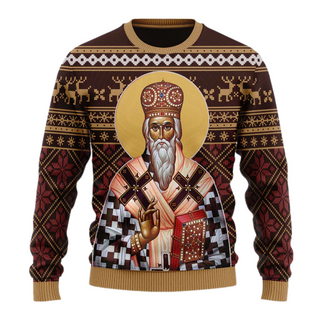 St. Vasilije Of Ostrog Unisex Ugly Christmas Sweater For Men & Women Christmas Gift Sweater US4001