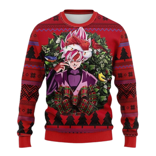 Super Saiyan Laurel Wreath Dragon Ball Z Ugly Christmas Sweater For Men & Women Christmas Gift Sweater US4169