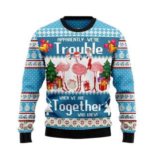 Apparently We’re Trouble When We Are Together Who Knew Ugly Christmas Sweater For Men & Women Christmas Gift Sweater US4174