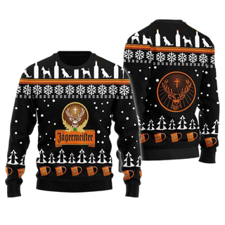 Unisex Jagermeister 3D Ugly Christmas Sweater For Men & Women Christmas Gift Sweater BH1147