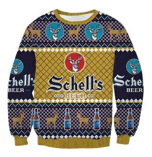 Unisex Schell Brewing 3D Ugly Christmas Sweater For Men & Women Christmas Gift Sweater BH1281