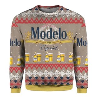 Unisex Modelo Especial Beer 3D Ugly Christmas Sweater For Men & Women Christmas Gift Sweater BH1299