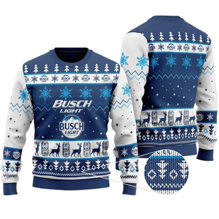 Unisex Busch Light Beer 3D Ugly Christmas Sweater For Men & Women Christmas Gift Sweater BH1300