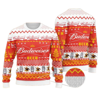 Unisex Budweiser 3D Ugly Christmas Sweater For Men & Women Christmas Gift Sweater BH1308