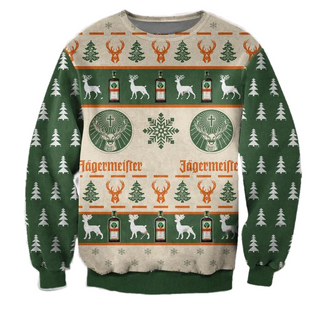 Unisex Jagermeister 3D Ugly Christmas Sweater For Men & Women Christmas Gift Sweater BH1312