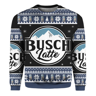 Unisex Busch Latte 3D Ugly Christmas Sweater For Men & Women Christmas Gift Sweater BH1326