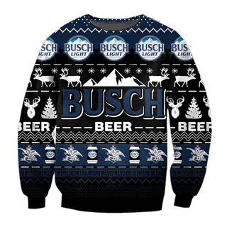 Unisex Busch Light Beer 3D Ugly Christmas Sweater For Men & Women Christmas Gift Sweater BH1331