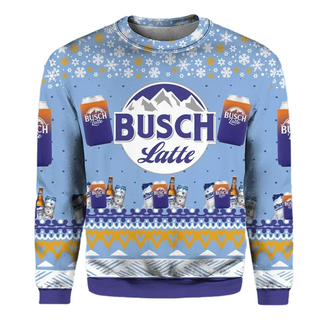 Unisex Busch Latte Beer 3D Ugly Christmas Sweater For Men & Women Christmas Gift Sweater BH1333