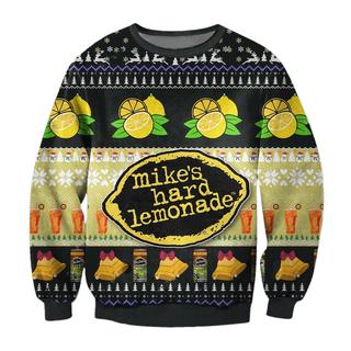 Unisex Mike's Hard Lemonade 3D Ugly Christmas Sweater For Men & Women Christmas Gift Sweater BH1349