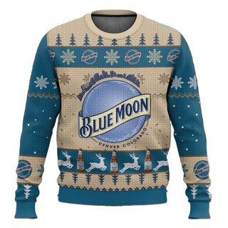 Unisex Blue Moon 3D Ugly Christmas Sweater For Men & Women Christmas Gift Sweater BH1357