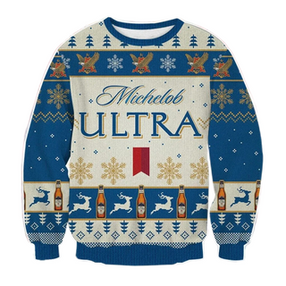 Unisex Michelob Ultra 3D Ugly Christmas Sweater For Men & Women Christmas Gift Sweater BH1359