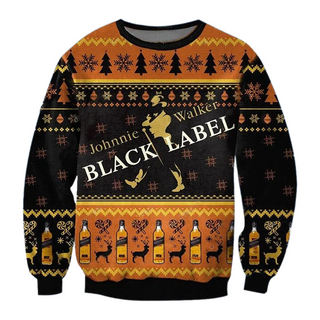 Unisex Black Label 3D Ugly Christmas Sweater For Men & Women Christmas Gift Sweater BH1376