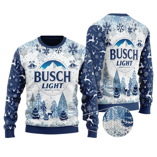 Unisex Busch Light 3D Ugly Christmas Sweater For Men & Women Christmas Gift Sweater BH1380