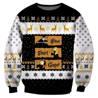 The Brave - Smart - Ginger - Har.ry Pot.ter Ugly Christmas Sweater For Men & Women Christmas Gift Sweater US4237