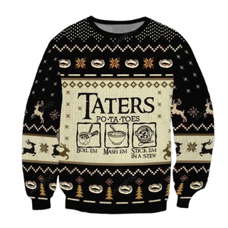 Taters Potatoes Red Ugly Christmas Sweater For Men & Women Christmas Gift Sweater US4307