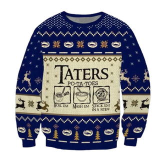 Taters Potatoes Red Ugly Christmas Sweater For Men & Women Christmas Gift Sweater US4308