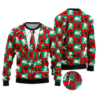 Bigfoot Camping Christmas Ugly Christmas Sweater For Men & Women Christmas Gift Sweater US4335