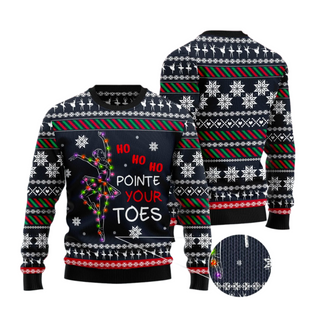 Ballet Pointe Your Toes Ugly Christmas Sweater For Men & Women Christmas Gift Sweater US4339