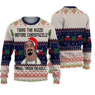 Twas The Nizzle Before Chrismizzle Ugly Christmas Sweater For Men & Women Christmas Gift Sweater PT956