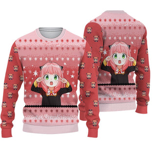 Spy and Family Anya Ugly Knitted Ugly Christmas Sweater For Men & Women Christmas Gift Sweater PT949