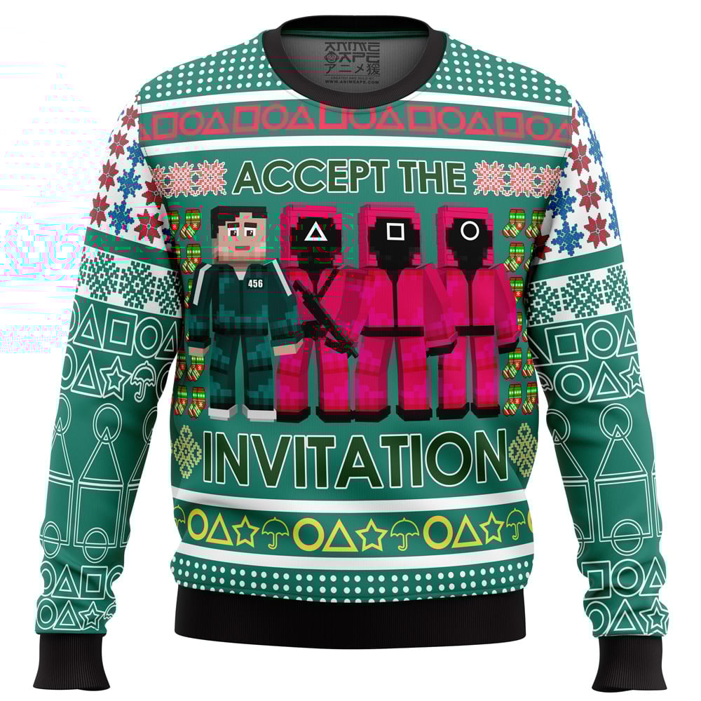 Squid Game Invitation Ugly Christmas Sweater