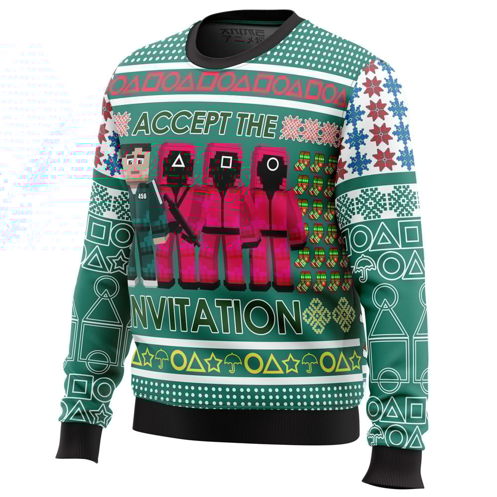 Squid Game Invitation Ugly Christmas Sweater