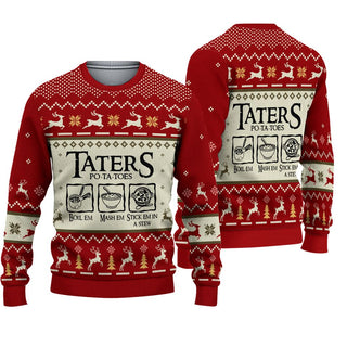 Taters Potatoes Lord of the Rings Ugly Christmas Sweater For Men & Women Christmas Gift Sweater PT937