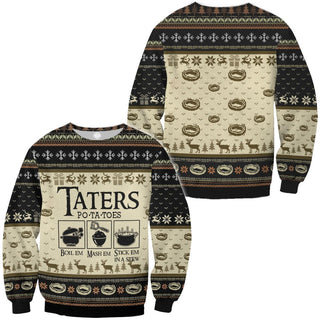 Taters Potatos Ugly Christmas Sweater For Men & Women Christmas Gift Sweater PT987