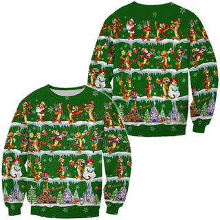 Tigger Xmas Green Ugly Christmas Sweater For Men & Women Christmas Gift Sweater PT981