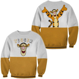 Tigger Tiger Striped Colorblock Ugly Christmas Sweater For Men & Women Christmas Gift Sweater PT901