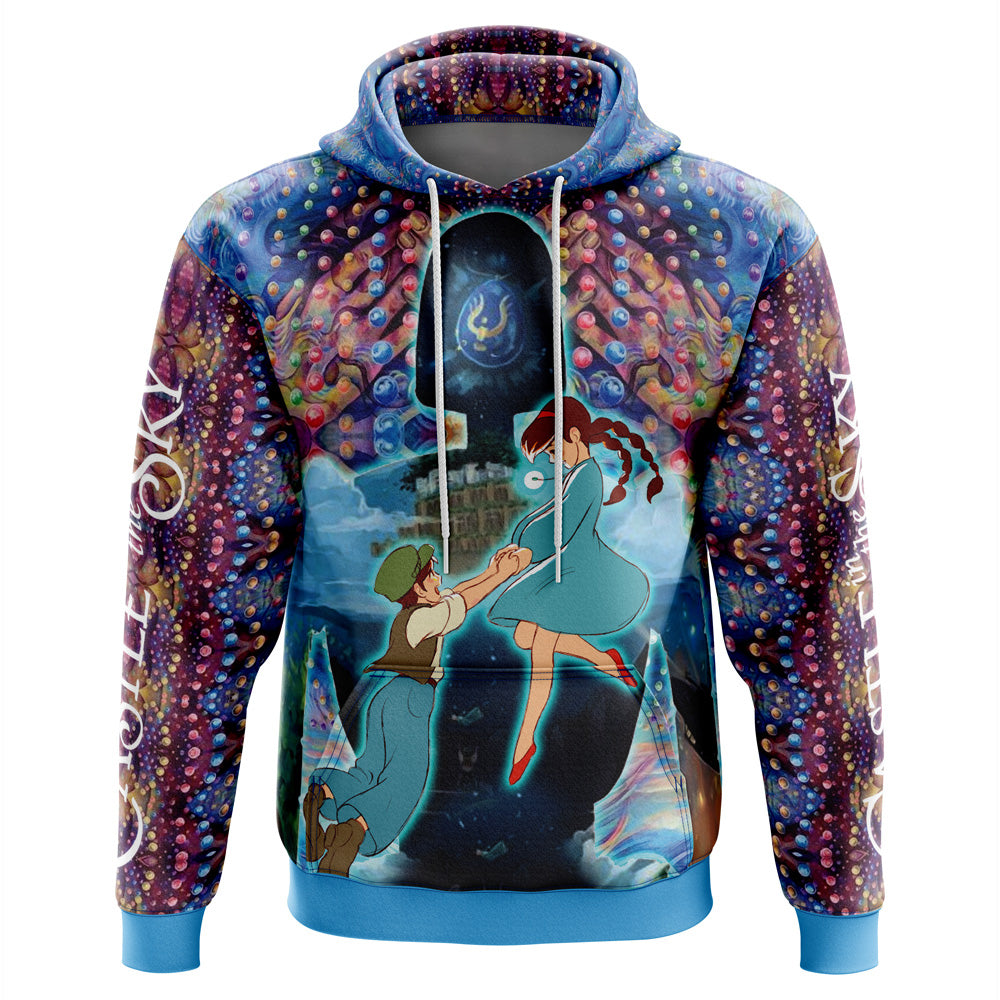 Trippy Castle in the Sky Studio Ghibli Hoodie