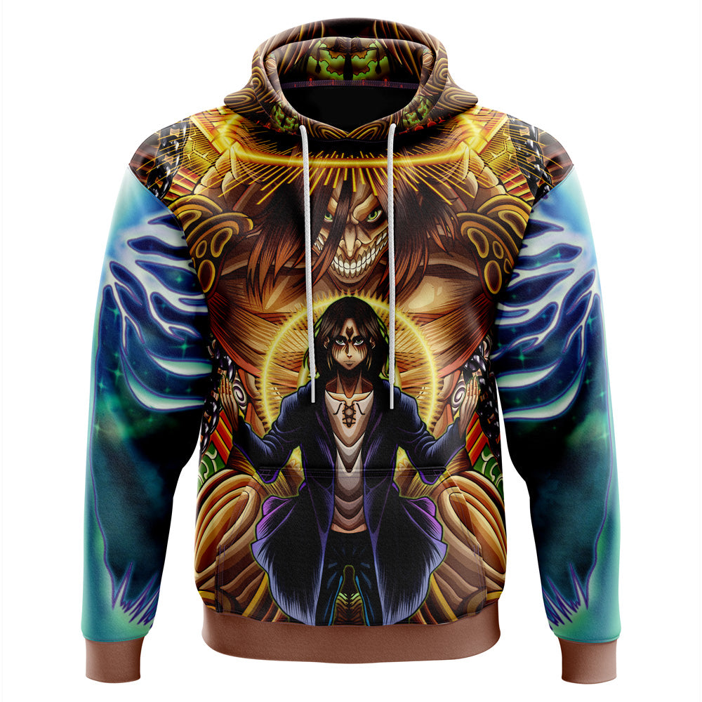 Trippy Eren Yeager Timeskip Attack on Titan Hoodie