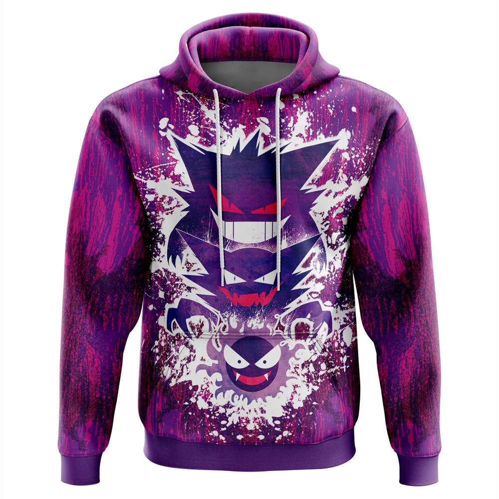 Trippy Ghostly Evolution Gastly Haunter Gengar Pokemon Hoodie