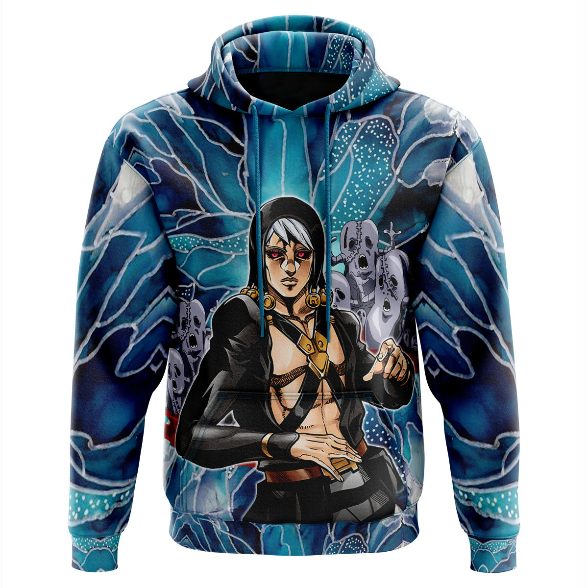 Trippy Risotto Nero Metallic Jojo's Bizarre Adventure Hoodie