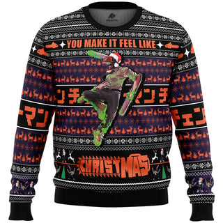 You Make It Feel Like Christmas Chainsaw Man Ugly Christmas Sweater