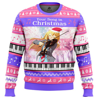 Your Song in Christmas Your Lie in April Ugly Christmas Sweater